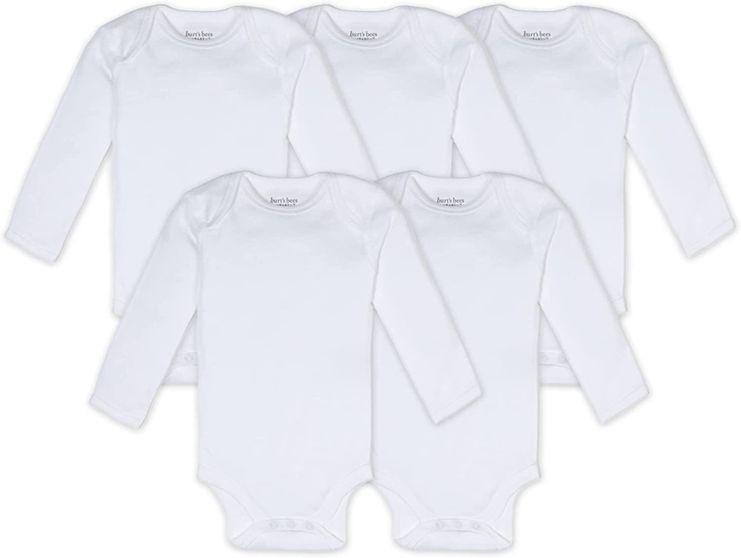 Burt's Bees Baby baby-boys Bodysuits, 5-pack Short & Long Sleeve One-pieces, 100% Organic Cotton - Image 1